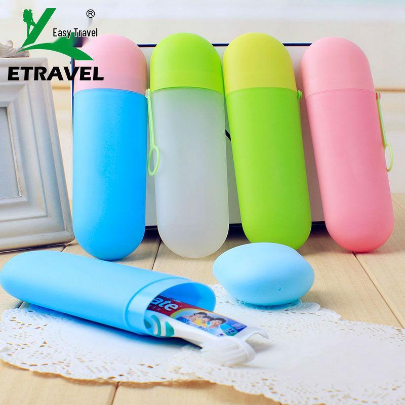 ETRAVEL: Compact Travel Toothbrush Head Box & Multifunctional Toothpaste Storage Cup