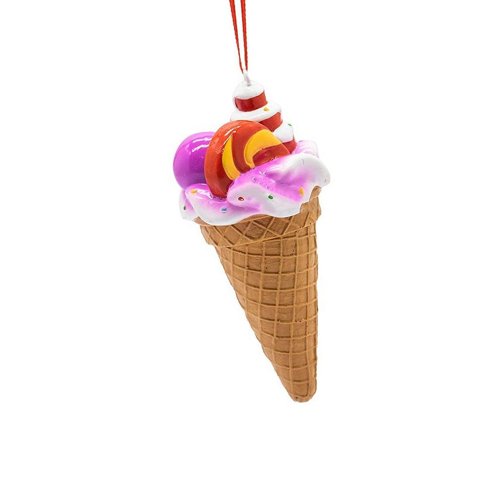 Ice Cream Cone Ornament Dessert Decor Resin Christmas Tree Hanging Decoration Christmas Pendant for Home Dining Room Festival