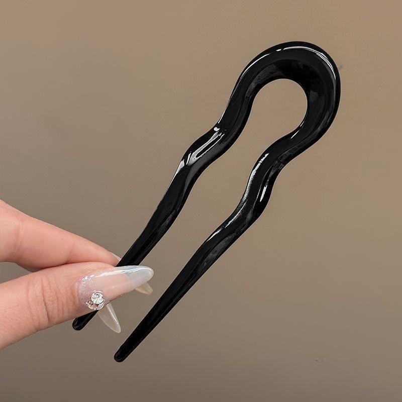 1Pc acrylic U-shaped hairpin, women's back head disc hairpin, simple hairpin, women's hair accessories