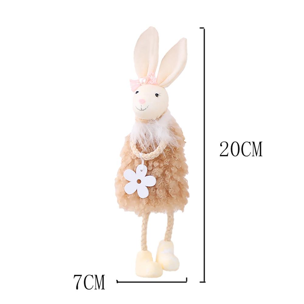 

Кулон Улыбающийся кролик с тканью для тематической вечеринки на Пасху, домашнее украшение для подвешивания на витрину магазина, принадлежности для декора коричневый