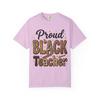 Proud Black Teacher T-shirt | Leopard Print Apple Design