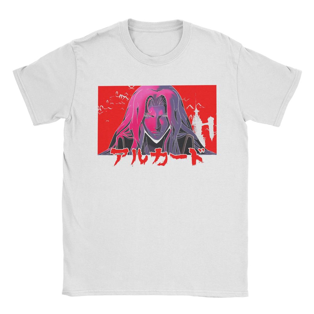 Mens Castlevania Alucard Kanji Castle T Shirts  Cotton Clothing Vintage Short Sleeve O Neck Tees Original TShirts