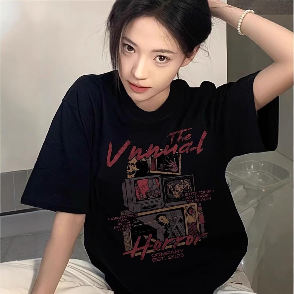Women's 2025 Loose-Fit Cartoon Hip-Hop Cotton T-Shirt