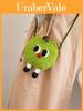 Apple Knitted Mini Crossbody Bag With Drawstring Closure For Kids And Teens