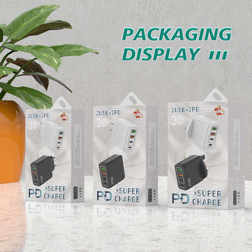 Mobile PD Fast Charger 2PD Multi-Port QC3.0 30W