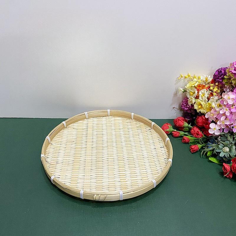 1Pc Handmade Woven Fruit Snack Basket Bamboo Basket for Outdoor Patio Garden Picnic Home Kitchen Dining Room Living Room Halloween Gift Christmas Gift