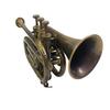 Musikalisk Antik Mässing Vintage Trumpet Fickbugelhorn 3 Ventiler Munstycke Bäst för Gåva