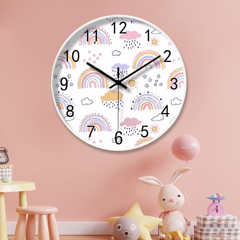 14-inch 35cm fun early teaching number silent wall clock home living room children's room decoration clock