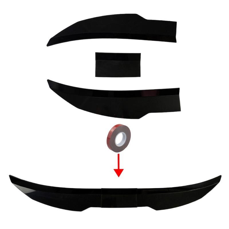 New Style Universal 3pcs Sedan Rear Trunk Tail Rear Wing Spoiler 117-127cm Adjustable DIY Refit Boot Wings Spoiler Car Accessory