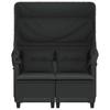 Vidaxl 2-Os. Sofa Ogrodowa Z Daszkiem I Podnóżkami, Czarna, Rattan Pe