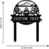 Personalisierte Lagerfeuer Metallschild, Individuelle Hütten Namensschild, Outdoor Gartenpfahl Dekoration, Camping Geschenk Rustikal