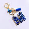 Sapphire Blue Butterfly Tassel Keychain Pendant