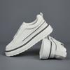 Autumn 2025 Men's Leather Breathable Slip-on Loafers with Thick Sole
