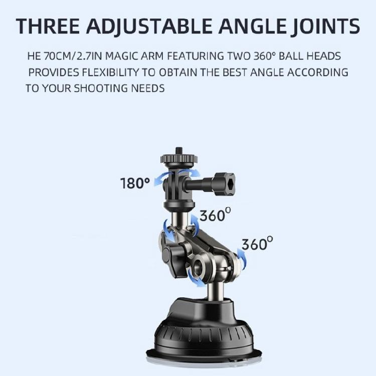 Suction Cup Car Mount for Pocket 3 Action Camera Mount 1/4inch Mount Windshield Stand Bracket Shockproof Accessories