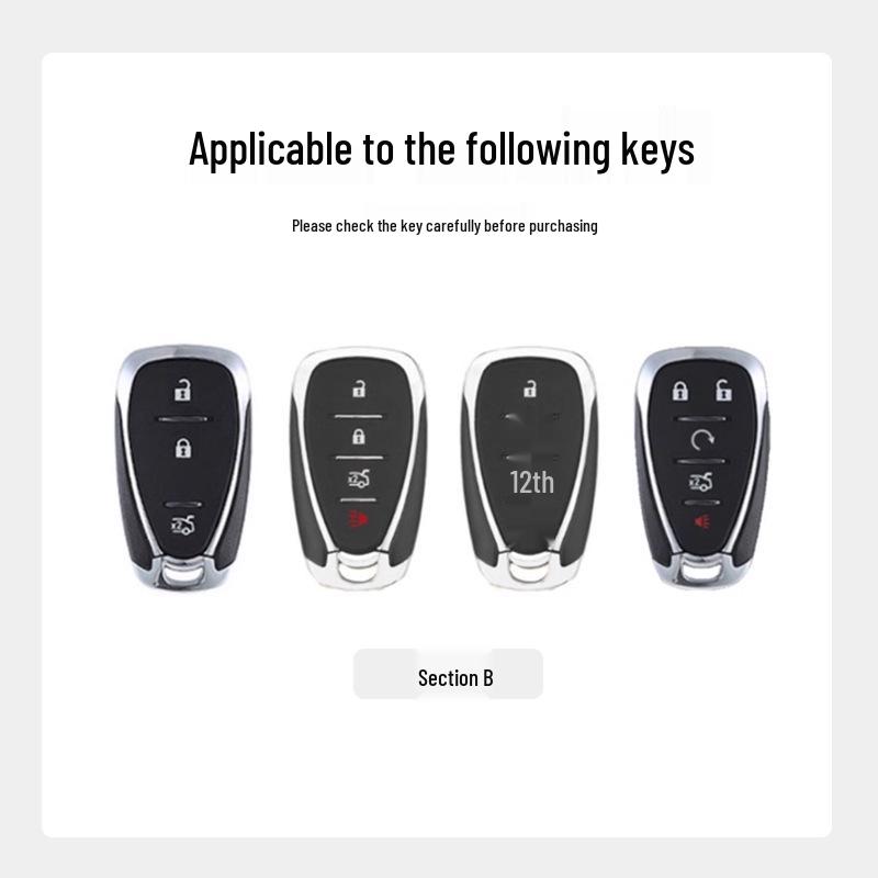 Compatible Key Cover for Chevrolet Malibu XL, Orlando, Cruze, Trax, Trailblazer - Full Coverage Shell