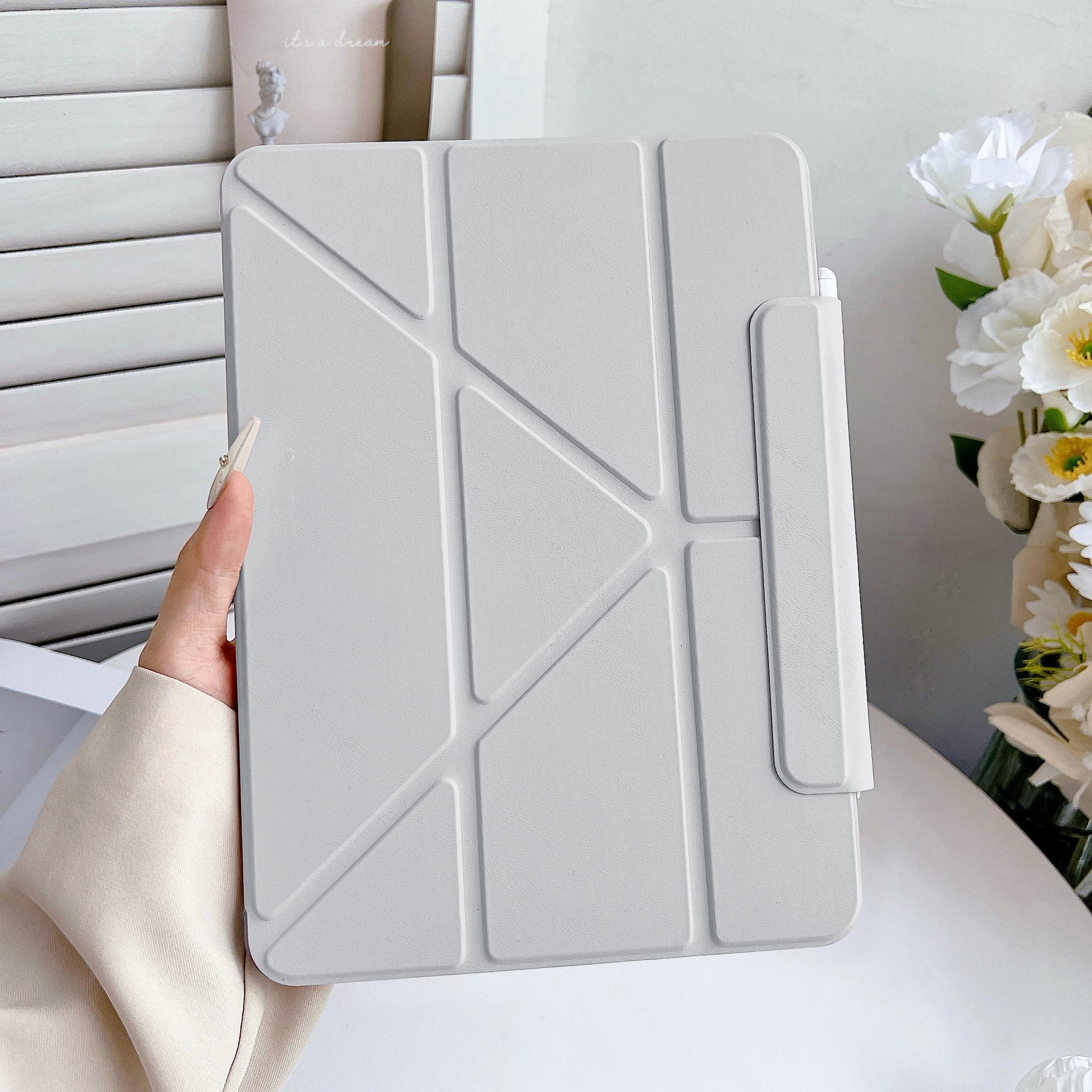 Coque de protection adaptée pour iPad 11 M2 M3 10e génération, Air4/5, Air6/7 10.9, 10.2 7/8/9 Pro 11, Mini 6/7 Pro 11 2nd 3rd 4th gris