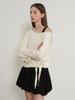 GENERALIDEA Tie-Up Loose Fit Boat Neck T-Shirt [Ivory] / Gf1Lts504