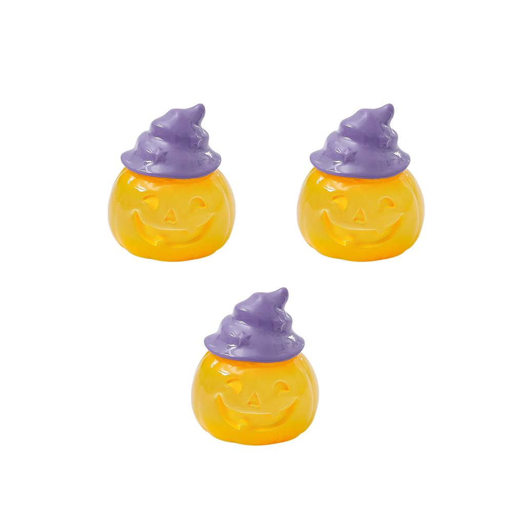 3pcs Micro  Fun  Ornaments, Luminous Cute Pumpkin And Sea Hare Ornaments
