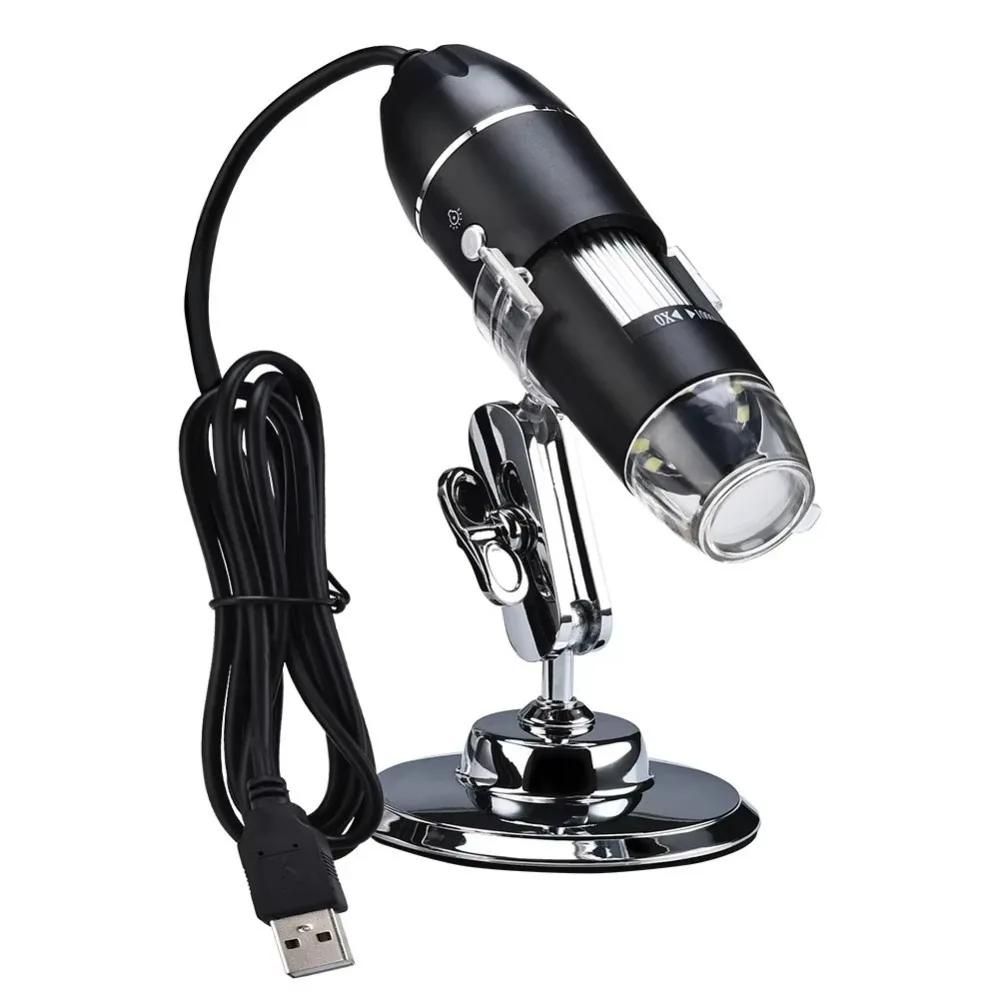 1600X Magnification Digital Microscope Camera 8 LED Lights Adjustable Stand Electronic Microscope HD 3in1 USB Digital Microscope