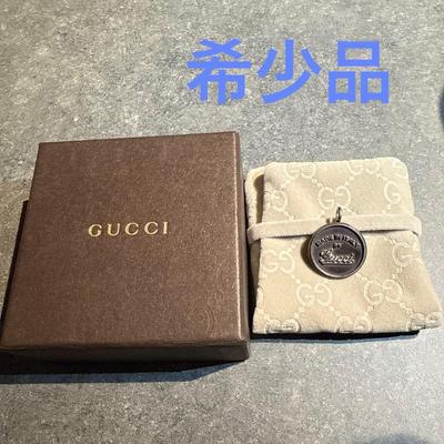 Used Rare Item Gucci Necklace Vintage Coin Logo Script Takeshi Hoboribushi