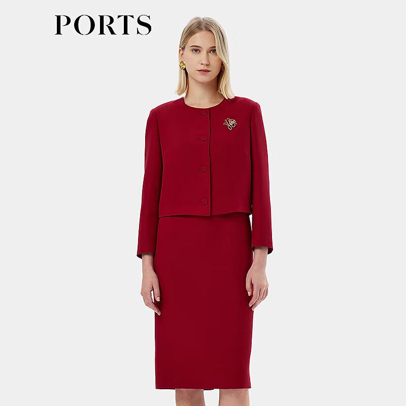 Ports Elegant Retro Vermilion Red Dress