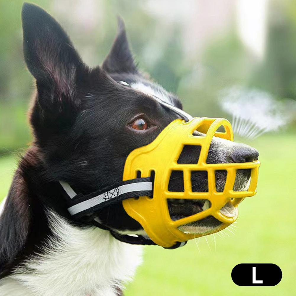 Anti-Biting Dog Mouth Cover With Reflective Strip Adjustable Dog Muzzle Anti-barking Mask Soft Rubber Can Drink Water Dog Accessories