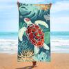 Blue Whale Ocean Wave Print Beach Towel Polyester Quick Dry Sand Free Large Bath Towels for Summer Pool Surf Vacation Blanket