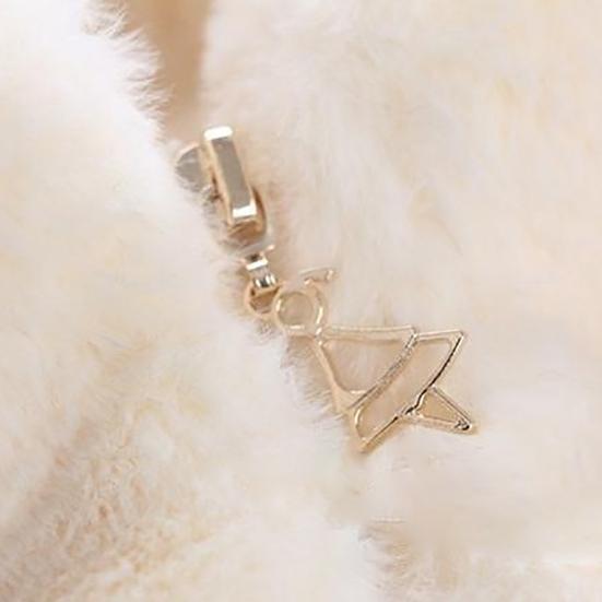 Kids Coat Rabbit Ear Windproof Polyester Long Sleeve Warm Girl Coat for Daily Life