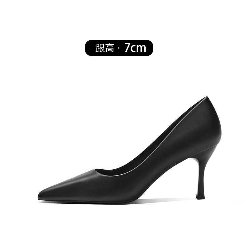 5CM/6CM/7CM/8CM High Quality Stiletto Heels Pumps Women Office Flock Pointed Toe Thin Heel Party Shoes Fashion Woman Shoes
