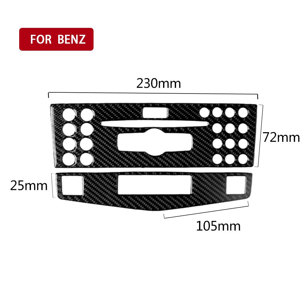 Carbon Fiber Refit Car Interior Stickers Air Conditioning CD Control Panel Decal Covers For Mercedes C Class W204