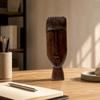 Tall Sculptural Face Figurine Wabi-Sabi Inspired for Display Cabinet Accent