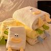 Adorable Cartoon Duck Coral Fleece Towel Set - Soft, Absorbent, No Shedding, Perfect for Parent-Child Use