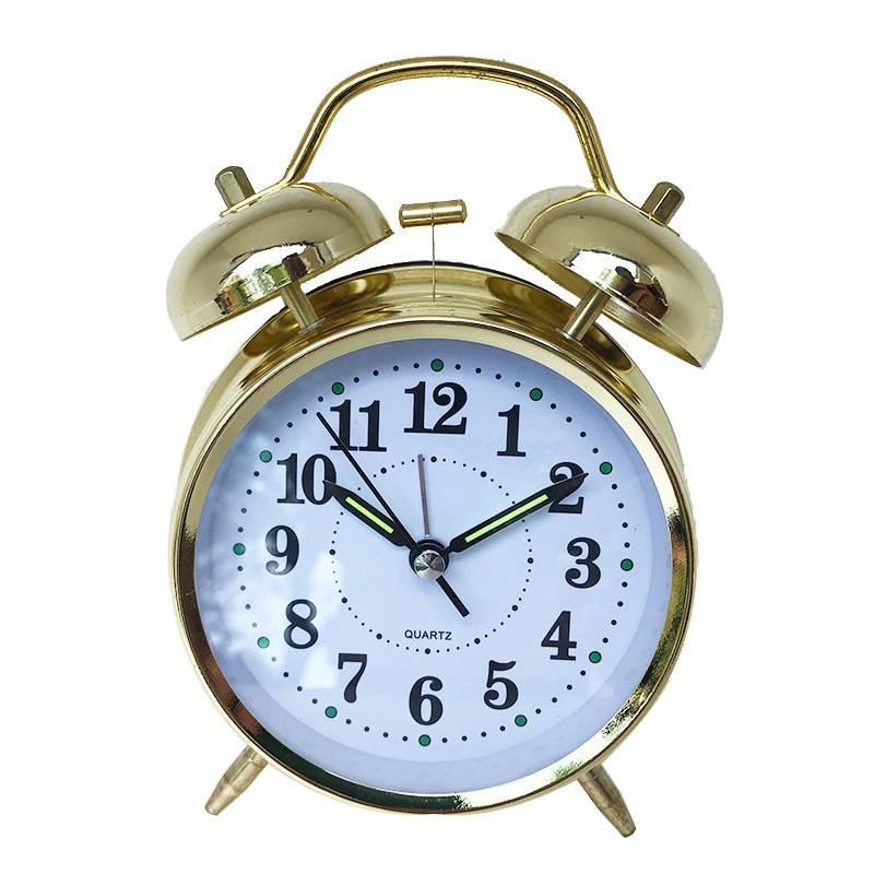 Stylish 4 Inch Night Light Alarm Clock With Silent Quartz Movement In Elegant Copper Finish