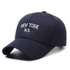Spring Autumn Outdoor 100% Cotton Twill 6 Panel Adjustable Breathable Waterproof Metal Buckle NEW YORK NY Letter Curved Sporty