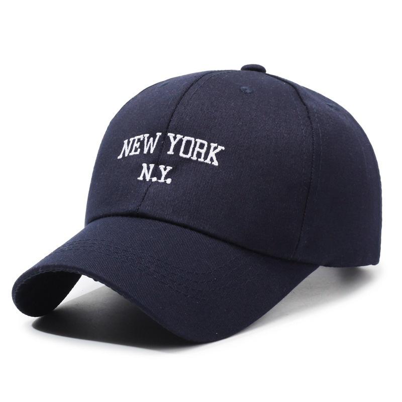 Spring Autumn Outdoor 100% Cotton Twill 6 Panel Adjustable Breathable Waterproof Metal Buckle NEW YORK NY Letter Curved Sporty
