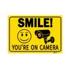 Hisun Tin Sign HD Tin Sign Bilingual Security Warning Wall Decor  Retro French  English Video Surveillance Metal Poster for Business Home