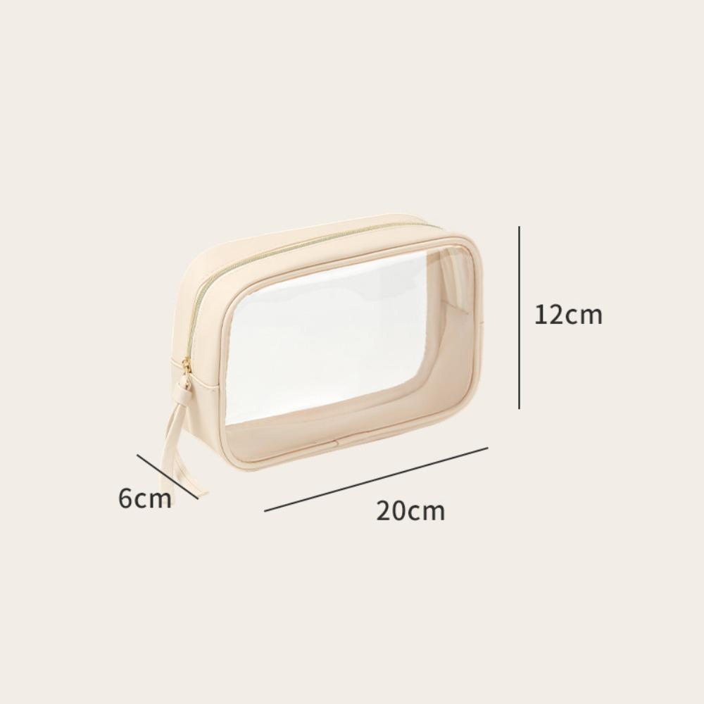 New Waterproof Cosmetic Bag Large Capacity Zipper Closure Toiletry Bag PU Transparent Makeup Bag Travel