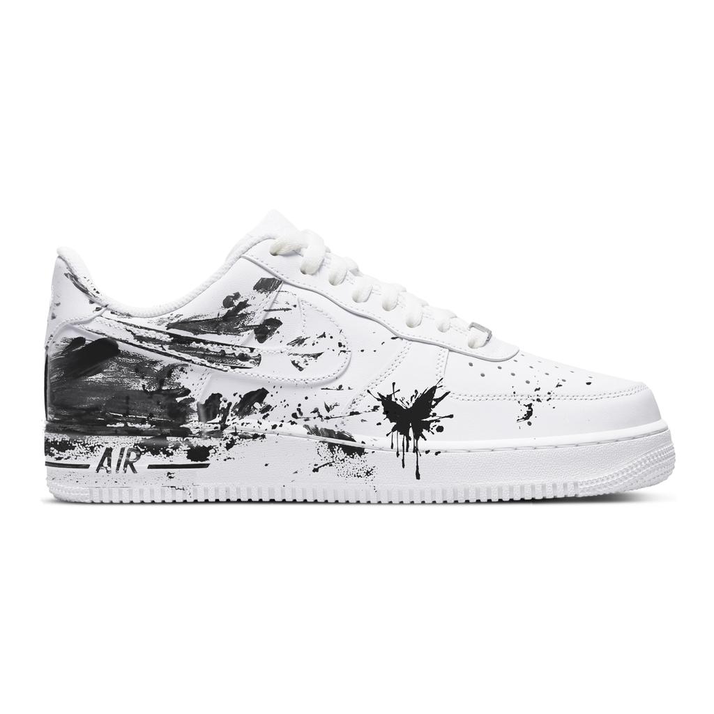 Nike Air Force 1 Slip Resistant Abrasion Resistant Low Top Skateboard Shoes Unisex Black White CW2288-111(Team587-D)