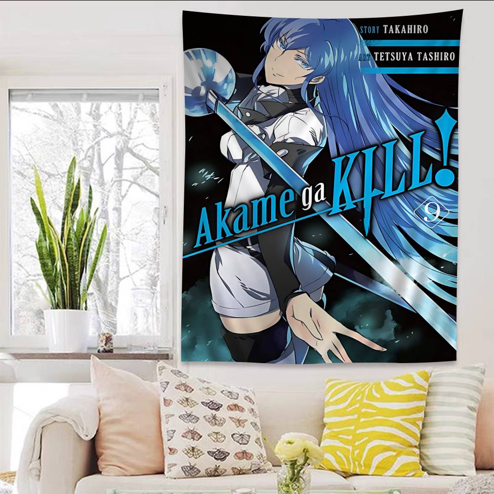 Japanese Anime Akame Ga KILL Anime Tapestry Hippie Flower Wall Carpets Dorm Decor Cheap Hippie Wall Hanging