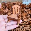 Handgefertigtes Miniatur-Holzfrosch-Schaukelstuhl-Ornament - DIY Dekorationszubehör