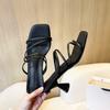 New Style Slippers, Women's Shoes, Mid-heel, Thin Strap, One-strap, Versatile Sandals