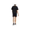 Adidas Neo Straight Leg Striped Micro Logo Casual Comfortable Loose Sports Short Sleeve Dress Women Dresses Black HE4518