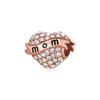 Delicate Rose Gold Plated Crystal Love Heart Bead Charms Fit Original Bracelet Charms Pendants for Jewelry Making DIY Gifts