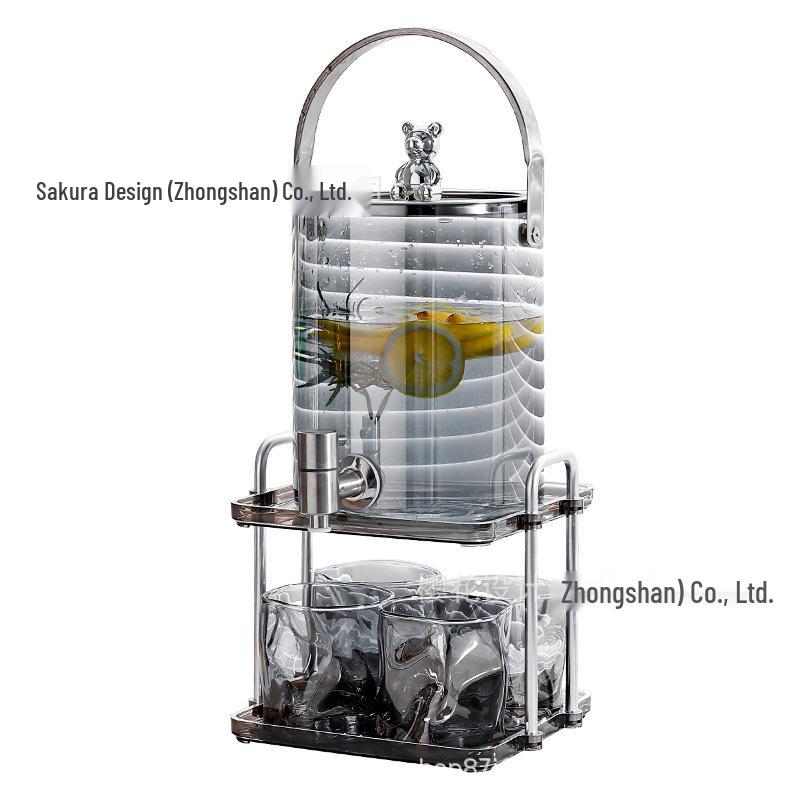 Elegant Glass Cold Water Kettle Set with Faucet - Large Capacity for Homemade Beverages
