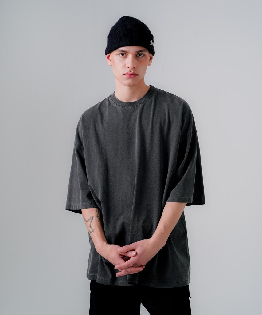 EZKATON 20S Pigment Short Sleeve T-Shirt Deep Gray Shst6770
