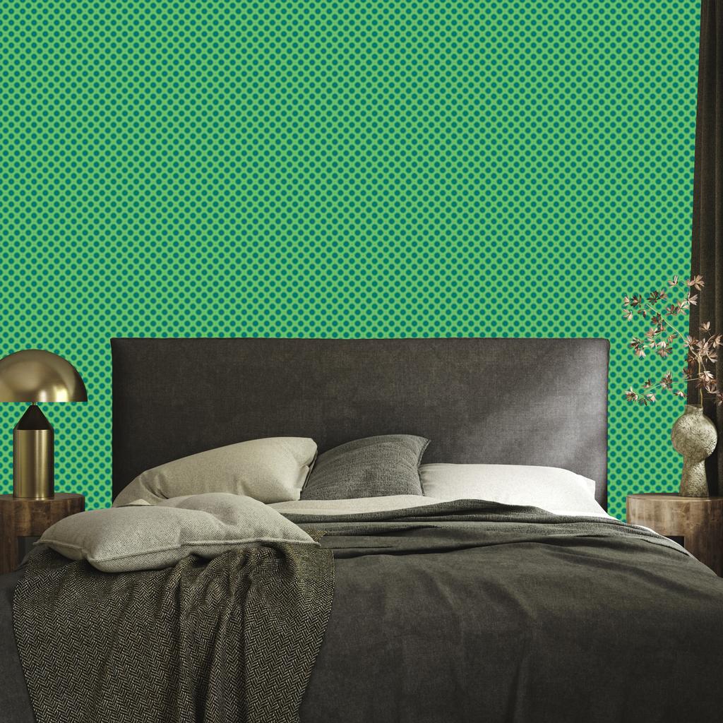 Green Dots Wallpaper, Green Background for Living Room and Bedroom 50x1000
