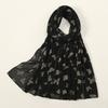 - Spring And Autumn New Black Bronzing Pattern Scarf Fashionable Versatile Women'S Ethnic Headscarf Chiffon Yarn
