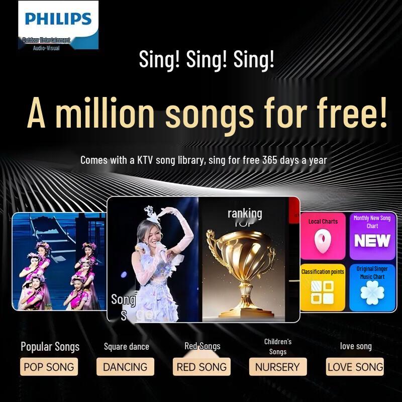 Philips KTV Karaoke System with Display and Microphones CN Plug (adapter Included)