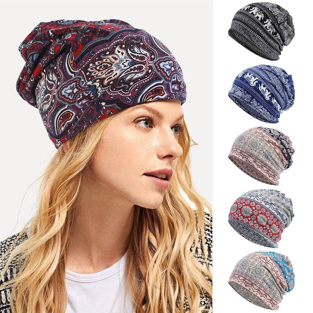 Soft Fabric Breathable Skullies Hat Stretch Turban Headwear Fashion Chemo Beanie Hat  Spring Summer