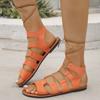 New Flat Bottom Cross Strap Sandals Bohemian Beach Roman Shoes Large Size